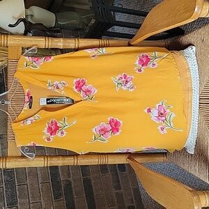 Papermoon Fayette mixed material blouse, mustard floral, size XLP